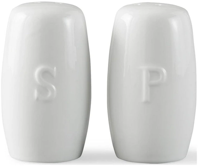 Main image of Better Homes & Gardens White Porcelain Embossed Salt & Pepper Shaker Set