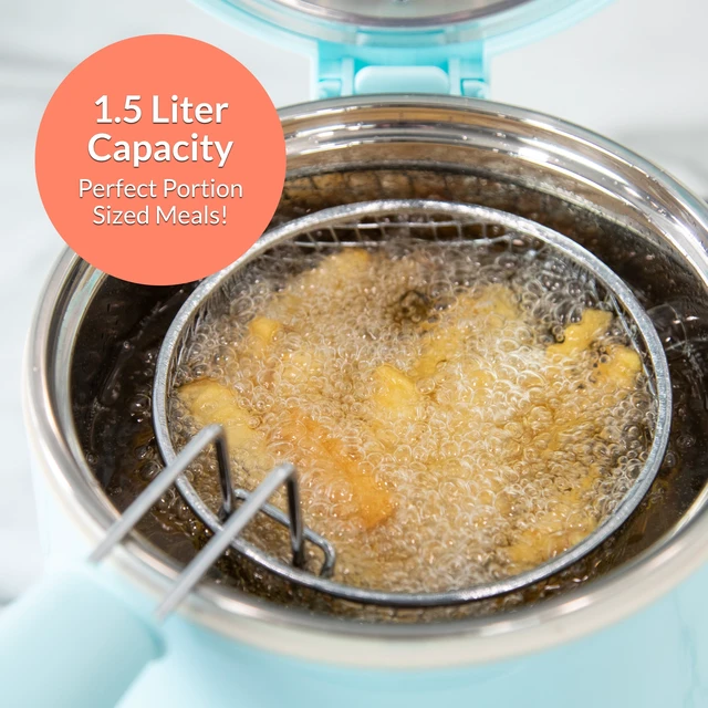 Alt view image 3 of 6 - MyMini 1.5 qt Electric Deep Fryer, 700 watts, Aqua