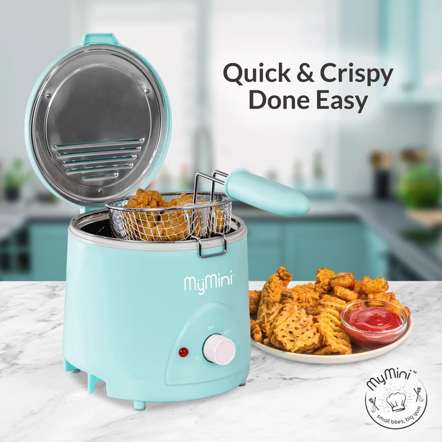 Alt view image 5 of 6 - MyMini 1.5 qt Electric Deep Fryer, 700 watts, Aqua