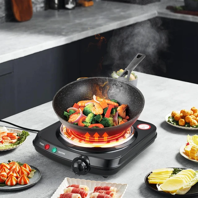 Alt view image 3 of 6 - Mainstays Single Coil Electric Burner and Hot Plate, 1100W, Black
