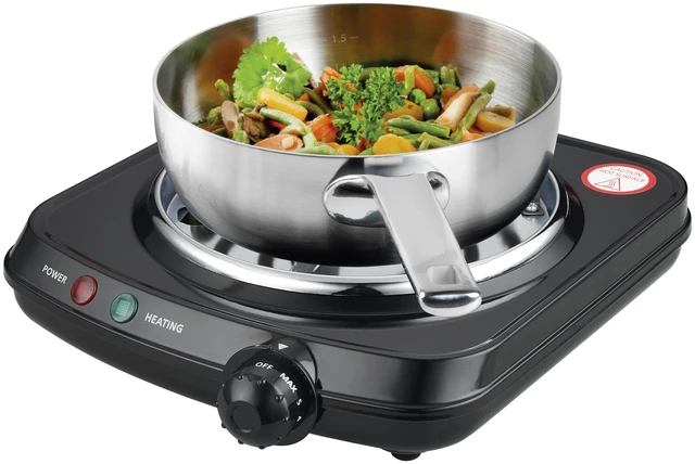 Alt view image 4 of 6 - Mainstays Single Coil Electric Burner and Hot Plate, 1100W, Black