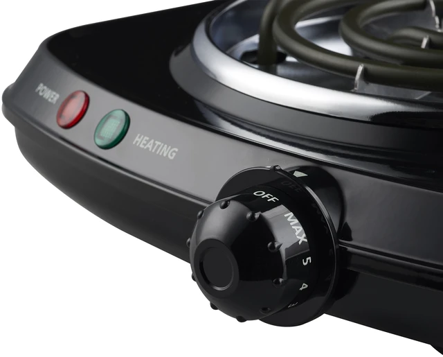 Alt view image 6 of 6 - Mainstays Single Coil Electric Burner and Hot Plate, 1100W, Black