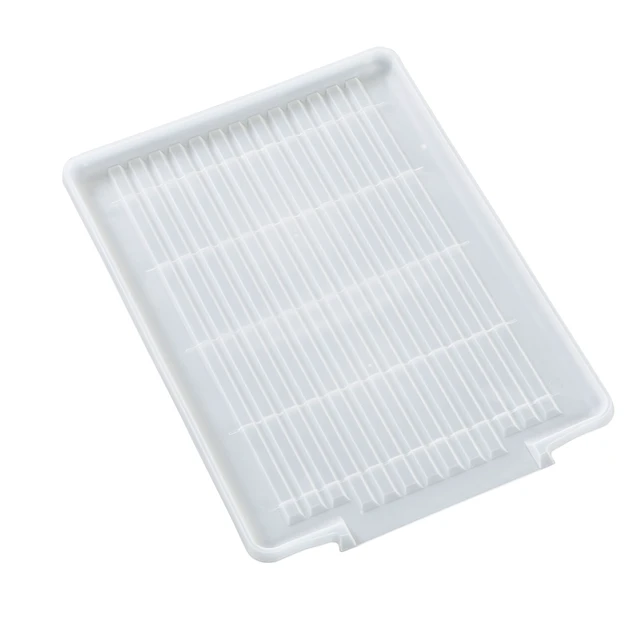 Alt view image 3 of 5 - Mainstays Large Dish Drain Board Drainer Tray, Clear Plastic, 17.32 in x 12.2 in, for Sink or Countertop Drying