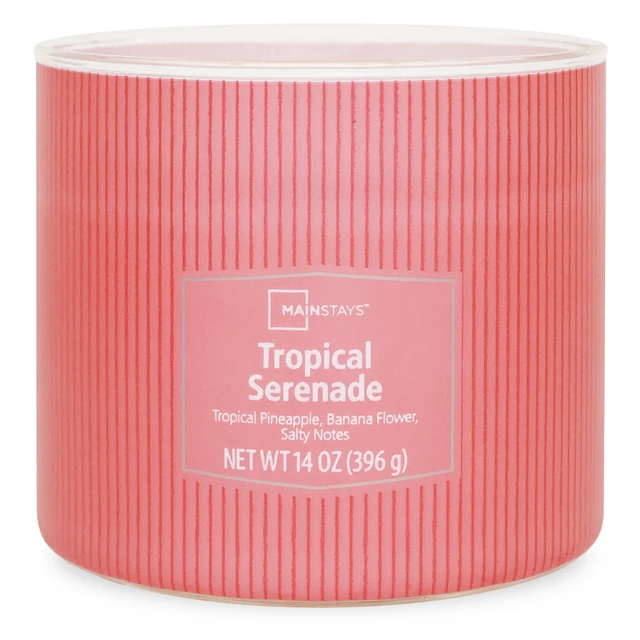 Alt view image 3 of 6 - Mainstays 3-Wick Textured Wrapped Candle, Tropical Serenade, 14 oz