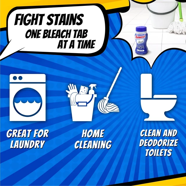 Alt view image 2 of 5 - Amaze Ultra-Concentrated Bleach Tablets for Stain-Fighting & Whitening Laundry & Home Cleaning, Lavender Scent, 32 Count
