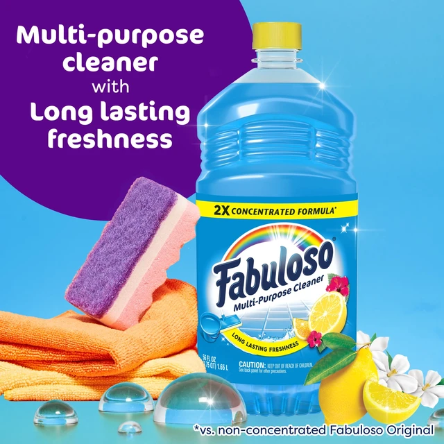 Alt view image 6 of 6 - Fabuloso 2X Multi-Purpose Cleaner, No Rinse Floor Cleaner, Tropical Spring Scent, 56 fl oz
