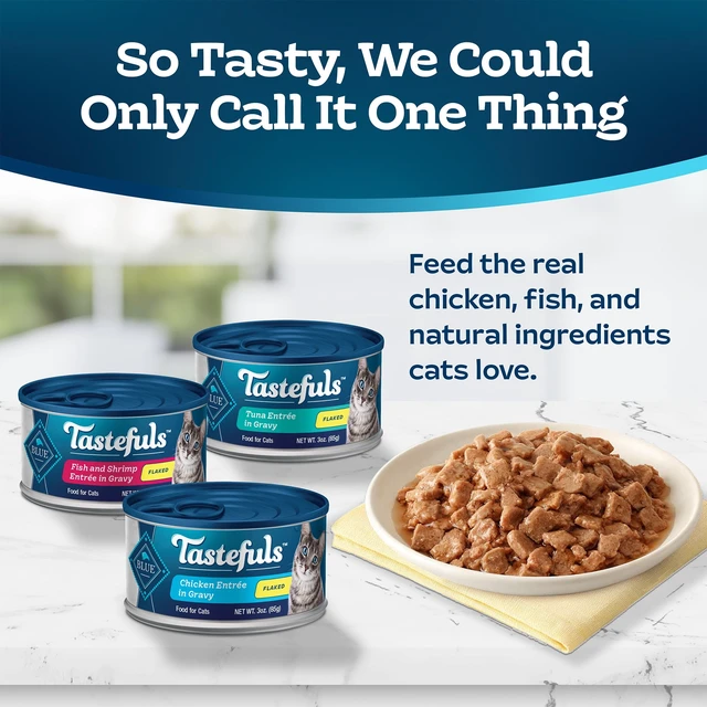 Alt view image 4 of 5 - Blue Buffalo Tastefuls Flaked Wet Cat Food 3-Flavor Variety Pack, 3-oz. (12ct, 4 of Each)