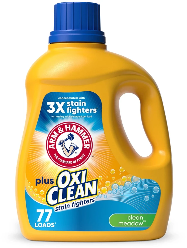 Main image of ARM & HAMMER Plus OxiClean Clean Meadow, 77 Loads Liquid Laundry Detergent, 100.5 fl oz