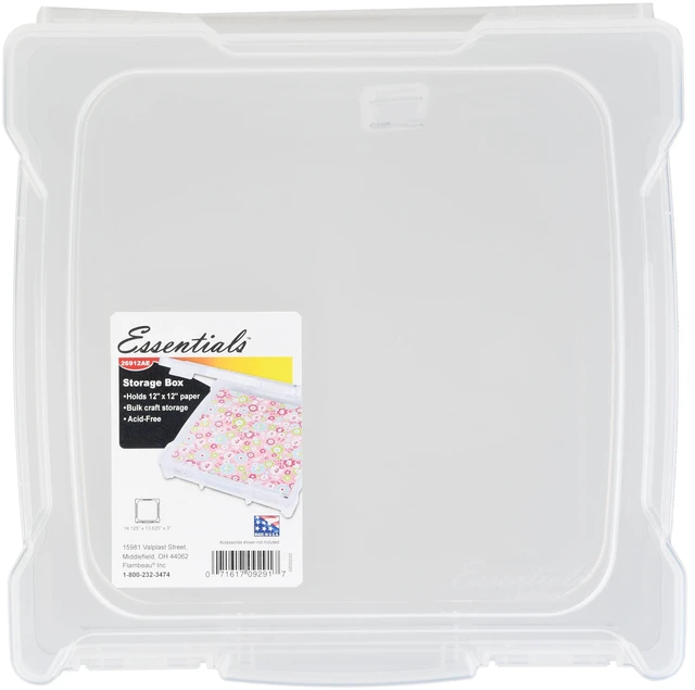 Main image of Flambeau Essentials, 26912AE, Scrapbook Box, Craft and Hobby Storage Box, Clear, 12 inches, Plastic