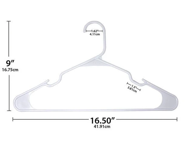 Alt view image 2 of 6 - Mainstays Plastic Clothes Hangers, White, 50-Count