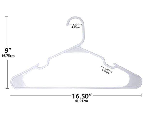 Alt view image 6 of 6 - Mainstays Plastic Clothes Hangers, White, 50-Count
