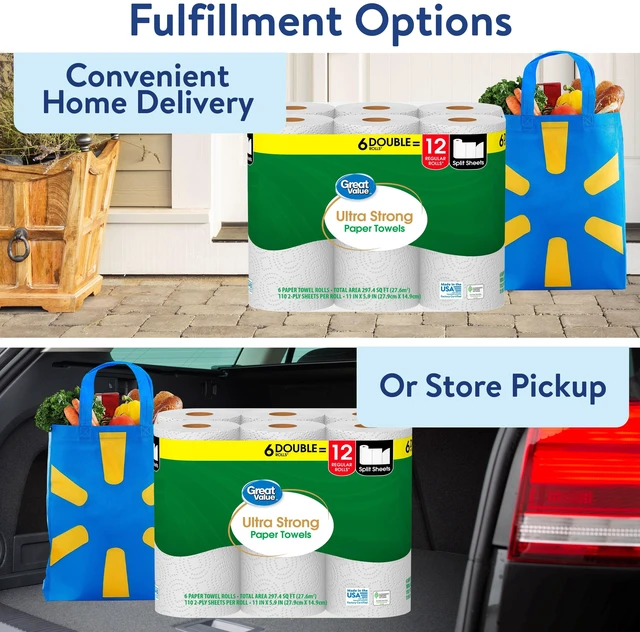 Alt view image 6 of 6 - Great Value Ultra Strong Paper Towels, 6 Double Rolls