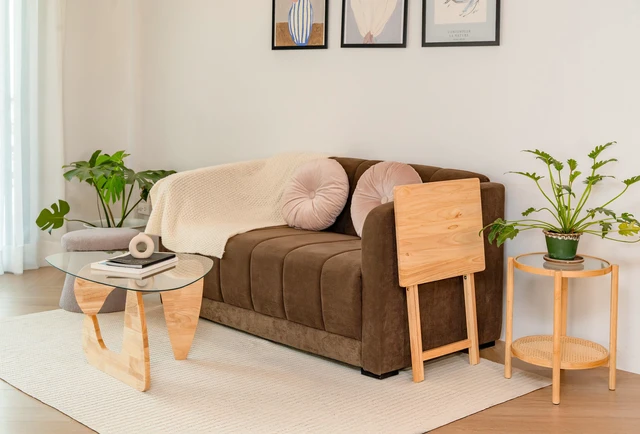 Alt view image 5 of 6 - Mainstays Rubberwood Folding TV Tray Table, Natural