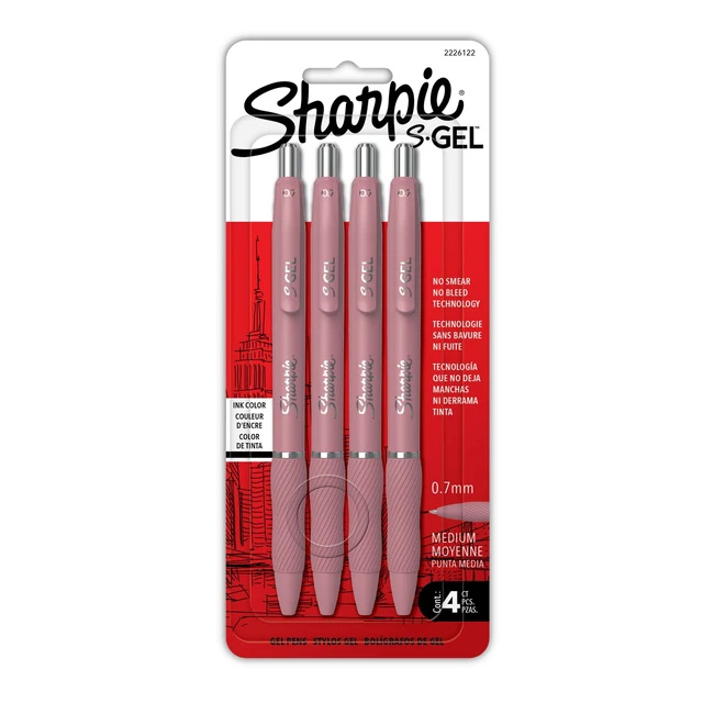 Alt view image 5 of 6 - Sharpie S-Gel Pens, Medium Point, Bold Blush, Black Ink, 4 Count