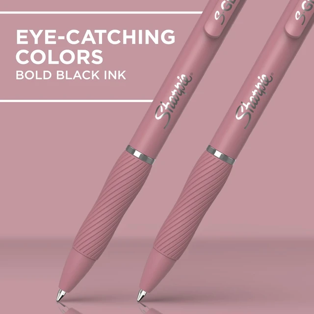 Alt view image 2 of 6 - Sharpie S-Gel Pens, Medium Point, Bold Blush, Black Ink, 4 Count