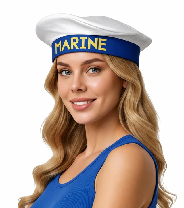 Alt view image 2 of 4 - thuizen White Marine Sailor Captain Nautical Costume Hat