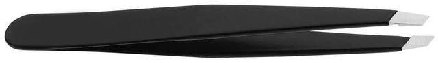 Alt view image 5 of 7 - Eyebrow Tweezers Stainless Steel Facial Hair Removal Tweezers for Men & Women in Black with Slanted Tip for Easy Plucking by AURAY