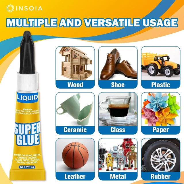 Alt view image 6 of 6 - INSOIA Super Glue Liquid Clear, 6 x 3g, All Purpose Single-Use
