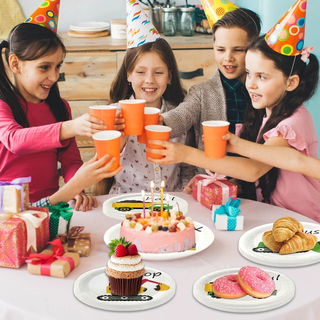 Alt view image 4 of 7 - 48PCS Construction Plates, 7" Construction Birthday Party Decorations