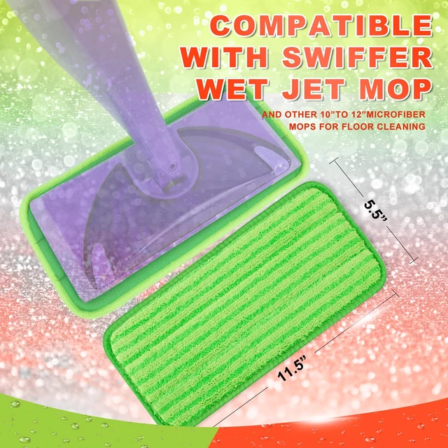 Alt view image 2 of 6 - Reusable Mop Pads Compatible with Swiffer Wet Jet Mop Wet Pads Refills