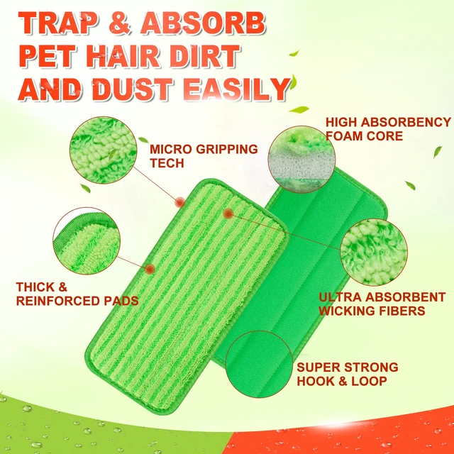 Alt view image 5 of 6 - Reusable Mop Pads Compatible with Swiffer Wet Jet Mop Wet Pads Refills