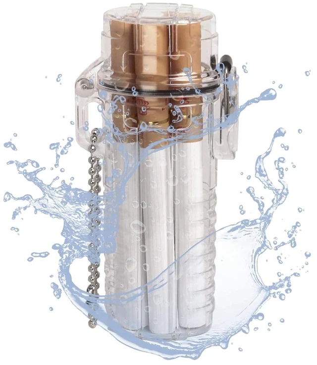 Main image of HUMWE Outdoor EDC Waterproof Transparent Cigarette Case, 4 Capacity, for Regular/King Size 85mm Cigarettes Box Holder (Mini)