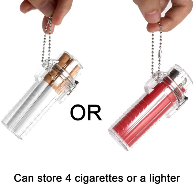 Alt view image 5 of 6 - HUMWE Outdoor EDC Waterproof Transparent Cigarette Case, 4 Capacity, for Regular/King Size 85mm Cigarettes Box Holder (Mini)