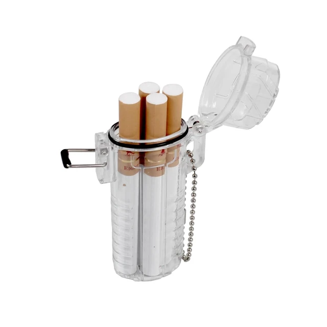 Alt view image 6 of 6 - HUMWE Outdoor EDC Waterproof Transparent Cigarette Case, 4 Capacity, for Regular/King Size 85mm Cigarettes Box Holder (Mini)