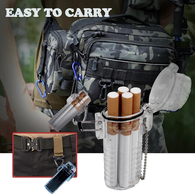 Alt view image 4 of 6 - HUMWE Outdoor EDC Waterproof Transparent Cigarette Case, 4 Capacity, for Regular/King Size 85mm Cigarettes Box Holder (Mini)