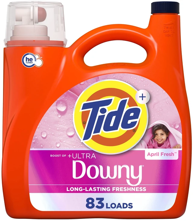 Main image of Tide Laundry Detergent Liquid Plus a Boost of Ultra Downy, April Fresh Scent, 117 fl oz, 83 Loads