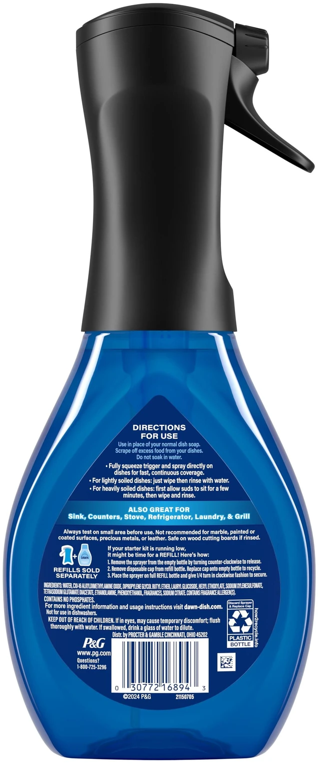 Alt view image 3 of 6 - Dawn Powerwash Heavy Duty Dish Spray, Dish Soap, All-Purpose Cleaner, 1 Starter Kit, 16 FL Oz