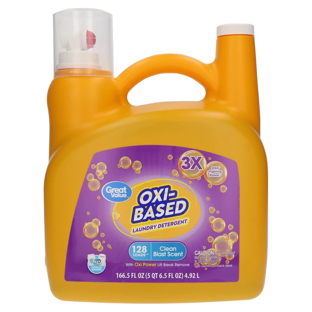 Alt view image 5 of 5 - Great Value Oxi-Based Laundry Detergent, Clean Blast, 166.5 fl oz, 128 Loads