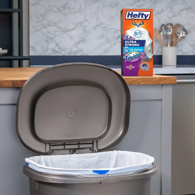 Alt view image 2 of 6 - Hefty Ultra Strong 13 Gallon Trash Bags, Tall Kitchen Trash Bags, White, Fabuloso Lavender Scent, 40 Bags