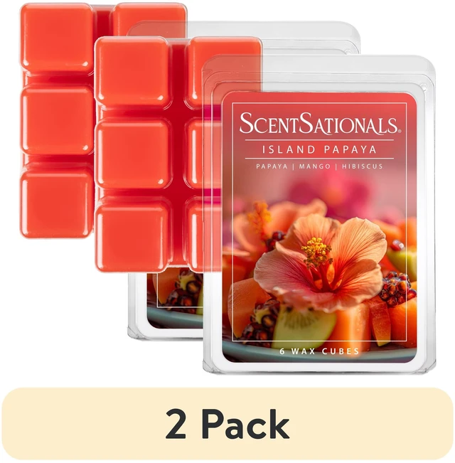 Main image of (2 pack) Island Papaya Scented Wax Melts, ScentSationals, 2.5 oz