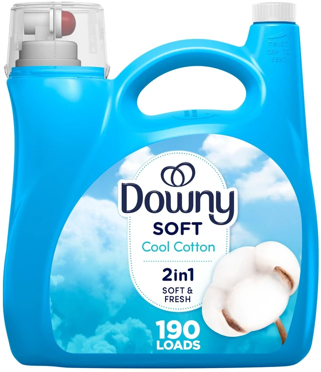 Main image of Downy Liquid Laundry Fabric Softener and Conditioner, Cool Cotton Scent, 140 fl oz, 190 Loads