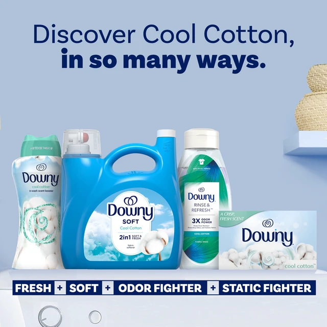 Alt view image 5 of 5 - Downy Liquid Laundry Fabric Softener and Conditioner, Cool Cotton Scent, 140 fl oz, 190 Loads