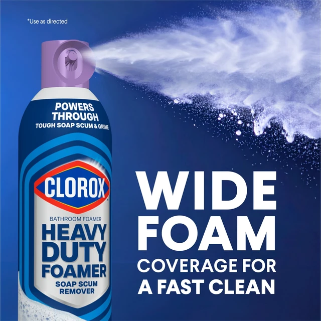 Alt view image 4 of 5 - Clorox Heavy Duty Bathroom Foamer Soap Scum Remover, Lavender Clean, 20 Ounces