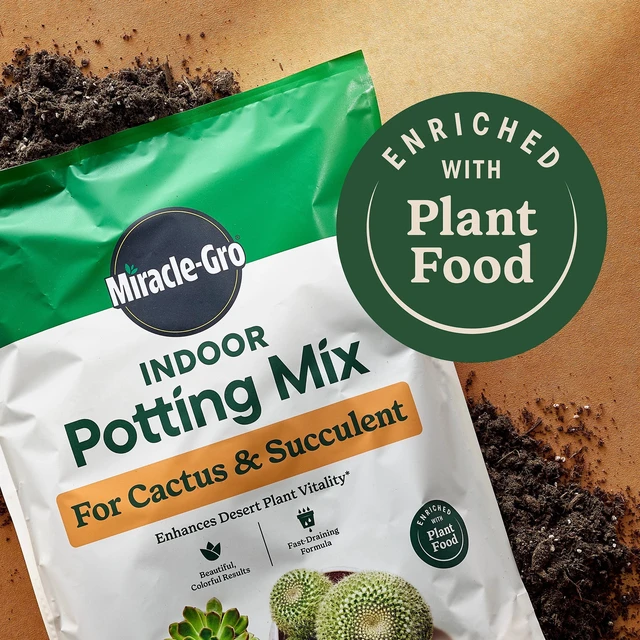 Alt view image 3 of 4 - (2 pack) Miracle-Gro Indoor Potting Mix for Cactus and Succulent, Fast-Draining Formula, 8 qt.