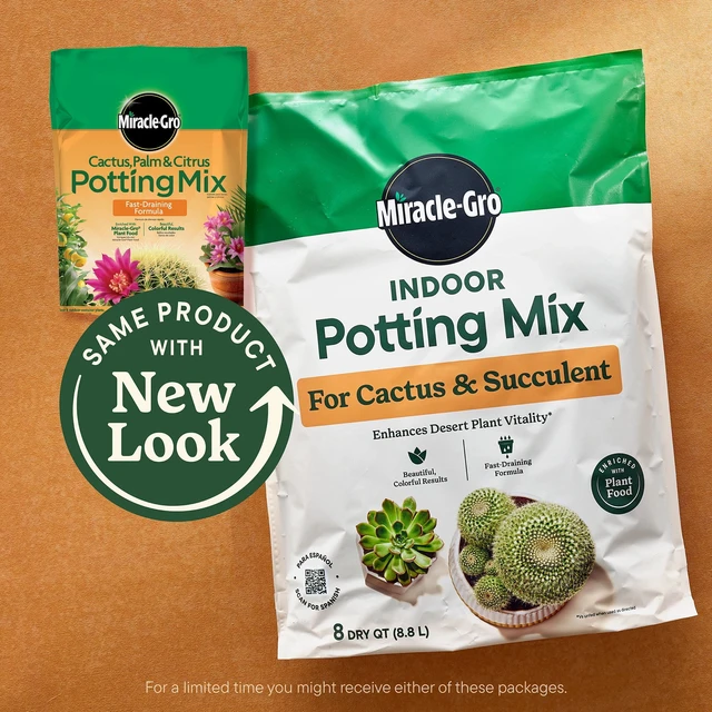 Alt view image 2 of 4 - (2 pack) Miracle-Gro Indoor Potting Mix for Cactus and Succulent, Fast-Draining Formula, 8 qt.