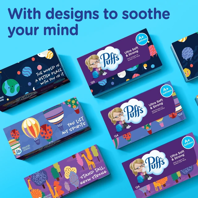 Alt view image 5 of 6 - Puffs Ultra Soft Facial Tissues, Back-to-School Exclusive, 4 Rectangle Boxes, 124 Facial Tissues Per Box