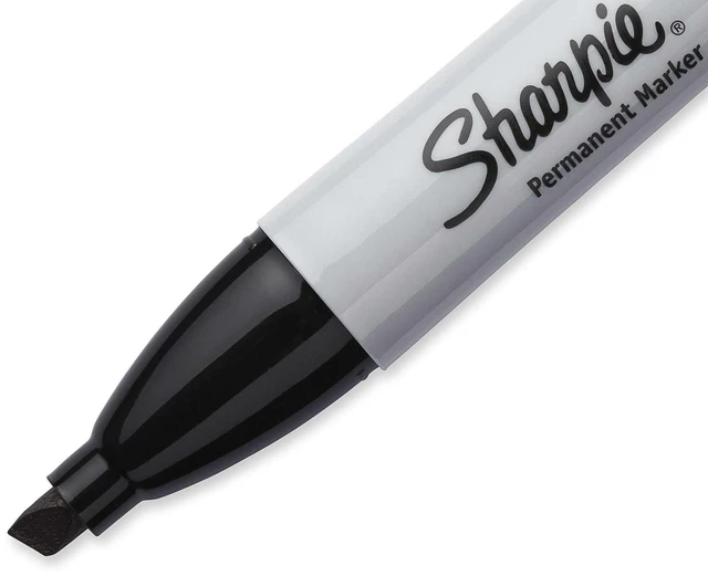 Alt view image 3 of 6 - Sharpie Permanent Markers, Chisel Tip, Black, 4 Count