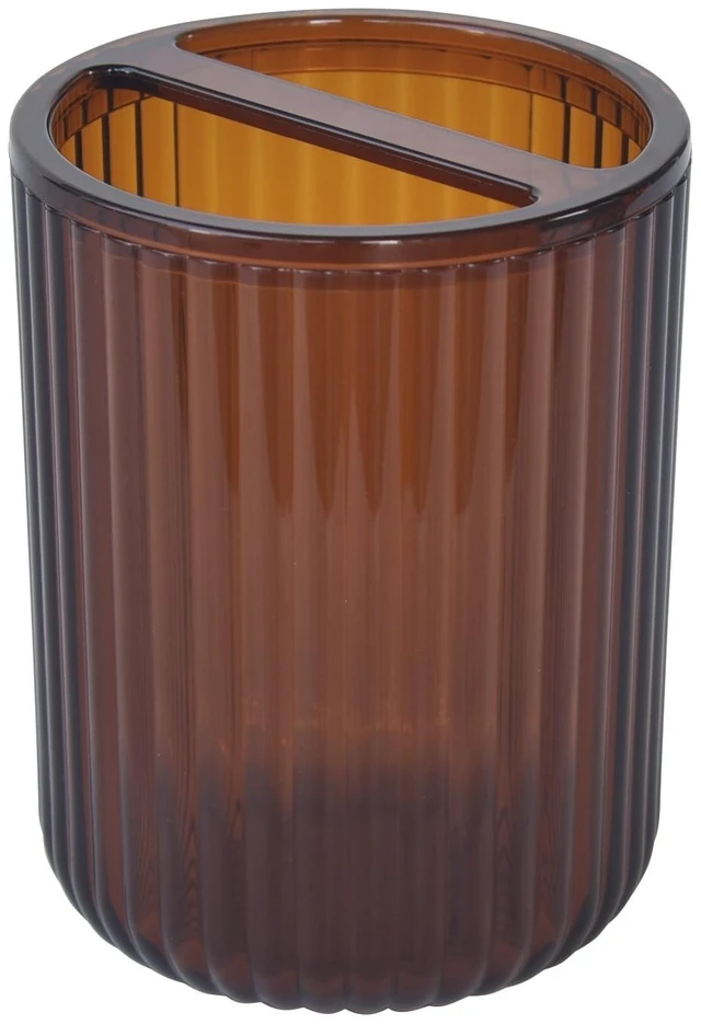 Alt view image 2 of 6 - Mainstays Toothbrush Holder, Brown Plastic, Use for All Ages in Bathrooms