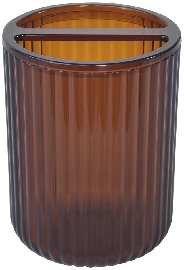Alt view image 3 of 6 - Mainstays Toothbrush Holder, Brown Plastic, Use for All Ages in Bathrooms
