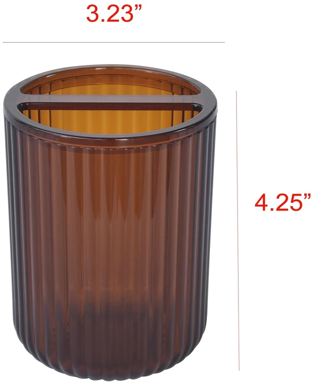 Alt view image 5 of 6 - Mainstays Toothbrush Holder, Brown Plastic, Use for All Ages in Bathrooms