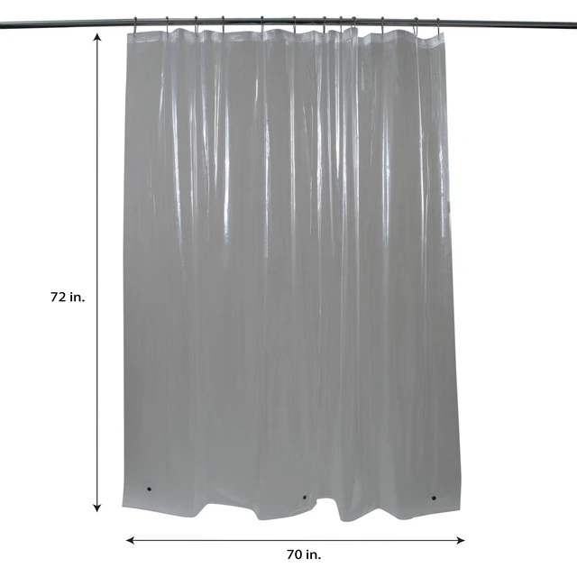 Alt view image 5 of 5 - Bath Bliss PVC Shower Liner in Clear