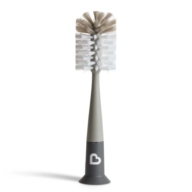 Alt view image 4 of 6 - Munchkin® Bristle Baby Bottle Brush with Suction Base, Gray, Unisex