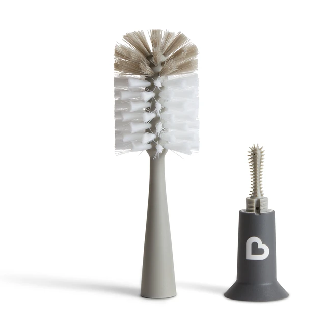 Alt view image 2 of 6 - Munchkin® Bristle Baby Bottle Brush with Suction Base, Gray, Unisex
