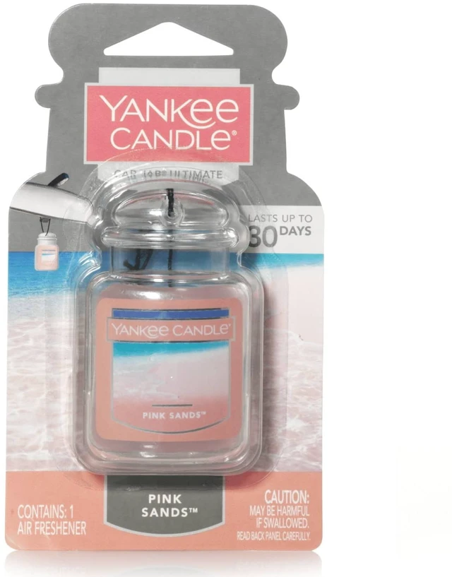 Main image of Yankee Candle Car Jar Ultimate Pink Sands Scent, Hanging Car Air Freshener, 1 Count