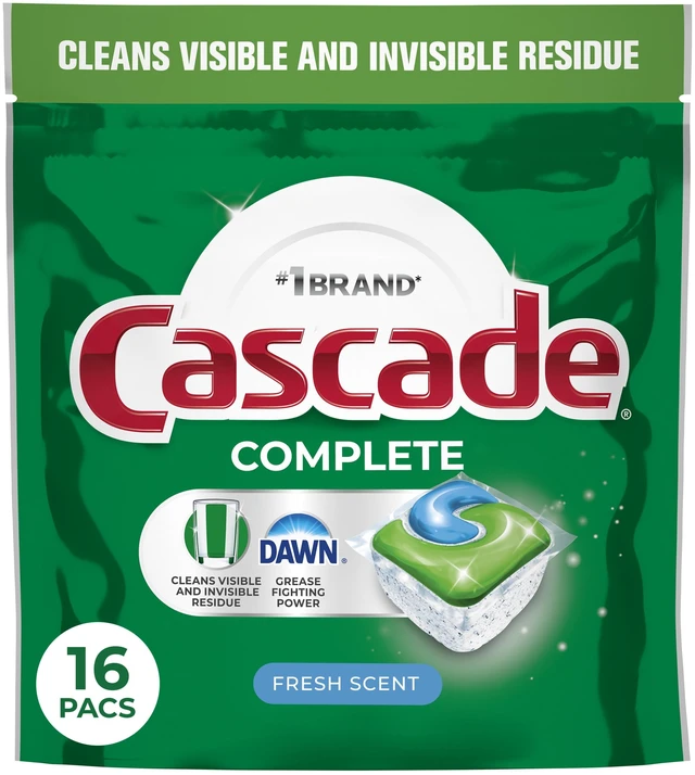 Alt view image 2 of 6 - Cascade Complete Dishwasher Pods, Dishwasher Detergent, Dish Detergent Soap, Fresh, 16 Count
