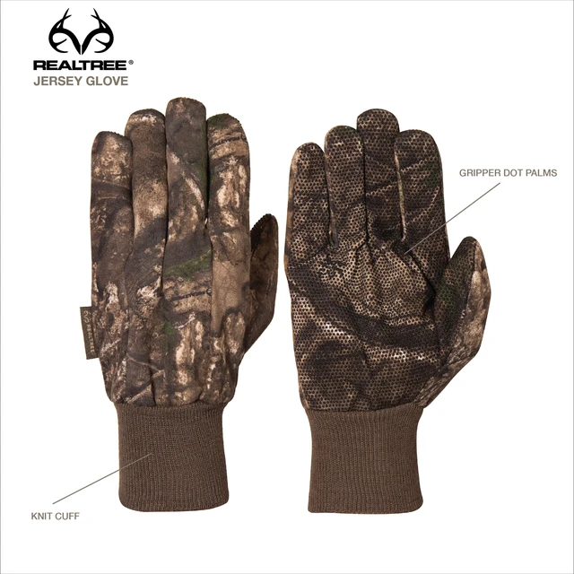 Alt view image 3 of 7 - Realtree APX Men's Jersey Hunting Gloves